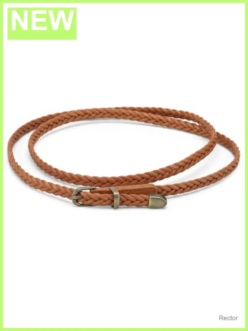 Thin Braided Belt for Women, 0.4 Inch Wide PU Polyester Woven Accessory